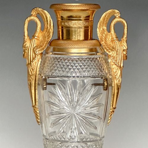 FRENCH EMPIRE ORMOLU MOUNTED GLASS VASE - ADDITIONAL PHOTO 4