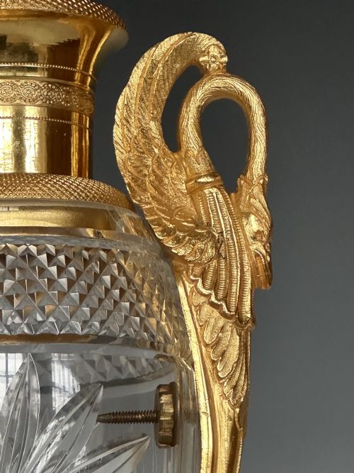 FRENCH EMPIRE ORMOLU MOUNTED GLASS VASE - ADDITIONAL PHOTO 5