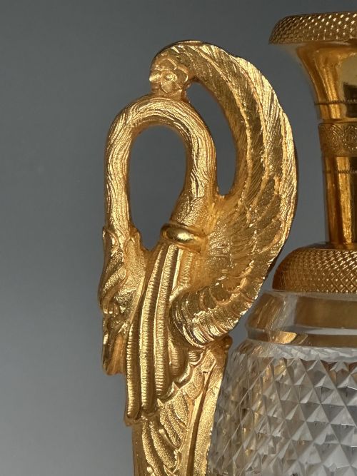 FRENCH EMPIRE ORMOLU MOUNTED GLASS VASE - ADDITIONAL PHOTO 6
