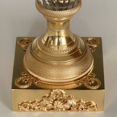 FRENCH EMPIRE ORMOLU MOUNTED GLASS VASE - ADDITIONAL PHOTO 8