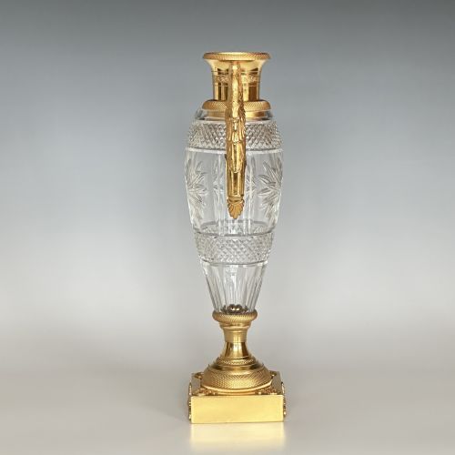 FRENCH EMPIRE ORMOLU MOUNTED GLASS VASE - ADDITIONAL PHOTO 9