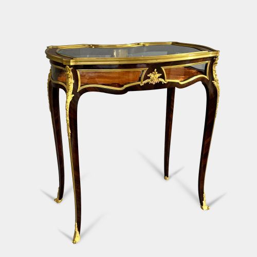 ANTIQUE ORMOLU MOUNTED ROSEWOOD BIJOUTERIE TABLE VITRINE BY FRANOIS LINKE - ADDITIONAL PHOTO 2