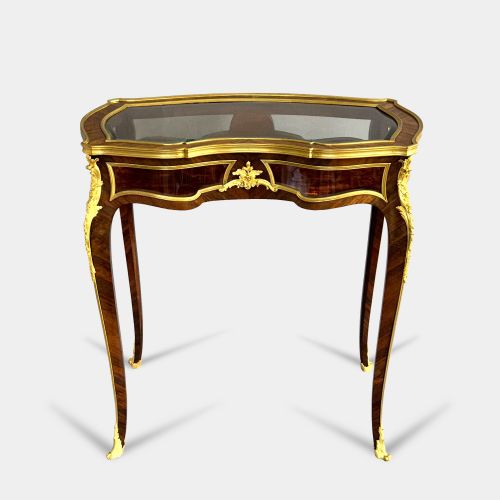 ANTIQUE ORMOLU MOUNTED ROSEWOOD BIJOUTERIE TABLE VITRINE BY FRANOIS LINKE - ADDITIONAL PHOTO 3