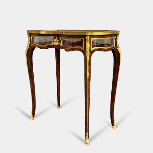 ANTIQUE ORMOLU MOUNTED ROSEWOOD BIJOUTERIE TABLE VITRINE BY FRANOIS LINKE - ADDITIONAL PHOTO 4