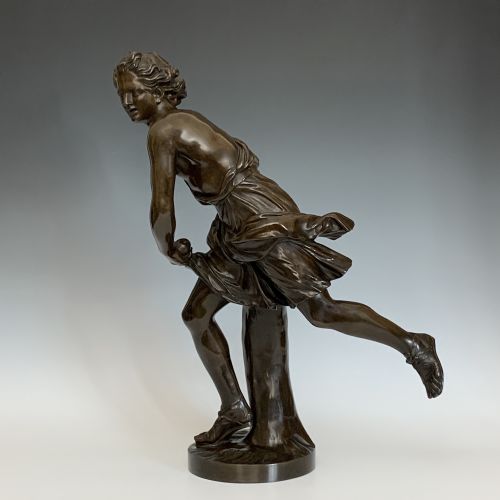 PAIR OF LATE 19TH CENTURY FRENCH BRONZE FIGURES HIPPOMNE ATALANTE - ADDITIONAL PHOTO 4