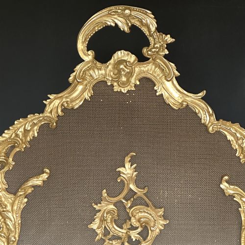 ANTIQUE FRENCH LOUIS STYLE ORMOLU FIRE SCREEN - ADDITIONAL PHOTO 1
