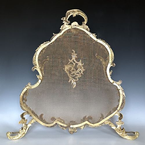 ANTIQUE FRENCH LOUIS STYLE ORMOLU FIRE SCREEN - ADDITIONAL PHOTO 2