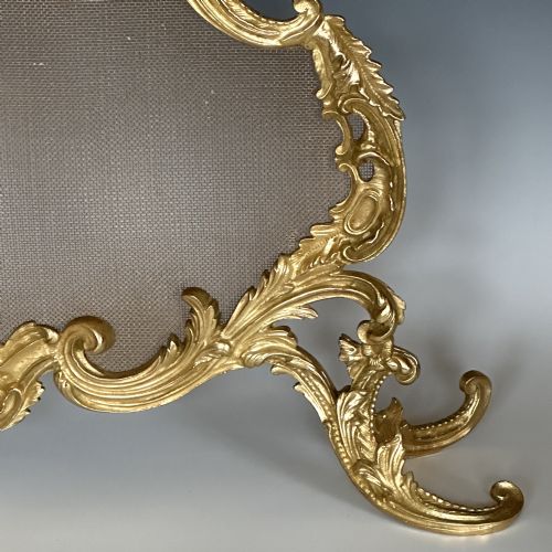 ANTIQUE FRENCH LOUIS STYLE ORMOLU FIRE SCREEN - ADDITIONAL PHOTO 4