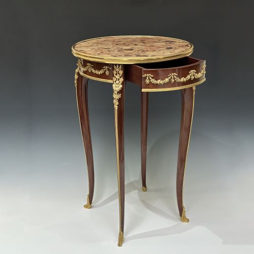 LOUIS XV STYLE MAHOGANY GILT BRONZE MOUNTED SIDE TABLE FRANOIS LINKE - ADDITIONAL PHOTO 1