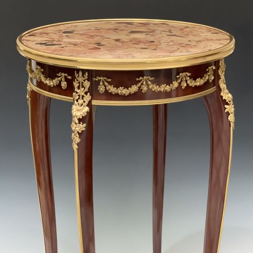 LOUIS XV STYLE MAHOGANY GILT BRONZE MOUNTED SIDE TABLE FRANOIS LINKE - ADDITIONAL PHOTO 3