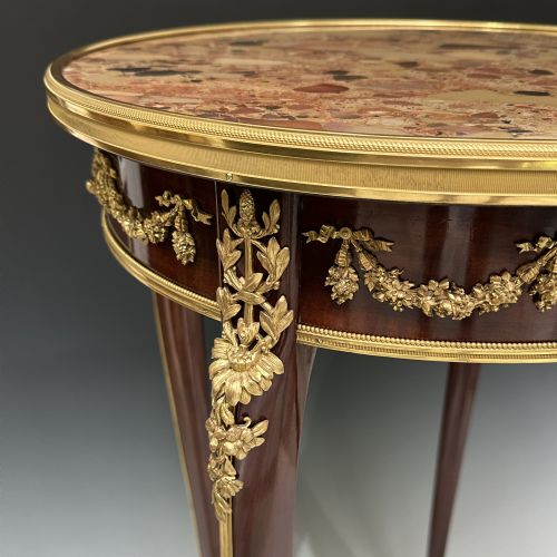 LOUIS XV STYLE MAHOGANY GILT BRONZE MOUNTED SIDE TABLE FRANOIS LINKE - ADDITIONAL PHOTO 4