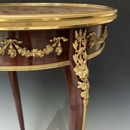 LOUIS XV STYLE MAHOGANY GILT BRONZE MOUNTED SIDE TABLE FRANOIS LINKE - ADDITIONAL PHOTO 5