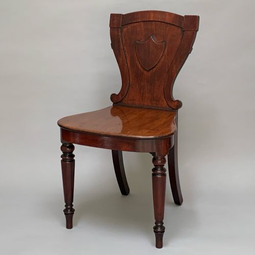 PAIR OF GEORGE IV MAHOGANY HALL CHAIRS - ADDITIONAL PHOTO 3
