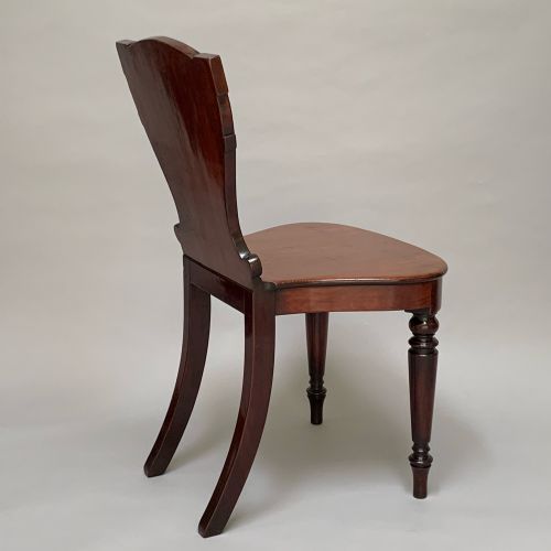 PAIR OF GEORGE IV MAHOGANY HALL CHAIRS - ADDITIONAL PHOTO 7