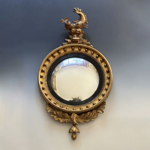 REGENCY GILTWOOD CONVEX MIRROR - ADDITIONAL PHOTO 4