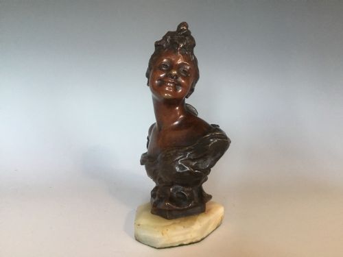 CONTINENTAL BRONZE BUST BY GEORGE VAN DER STRAETEN - ADDITIONAL PHOTO 1