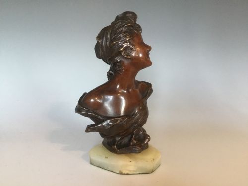 CONTINENTAL BRONZE BUST BY GEORGE VAN DER STRAETEN - ADDITIONAL PHOTO 2