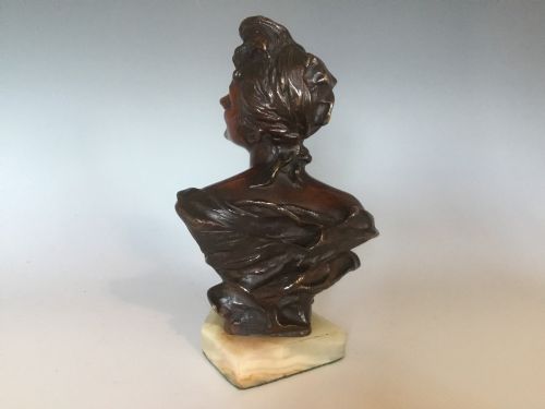 CONTINENTAL BRONZE BUST BY GEORGE VAN DER STRAETEN - ADDITIONAL PHOTO 3