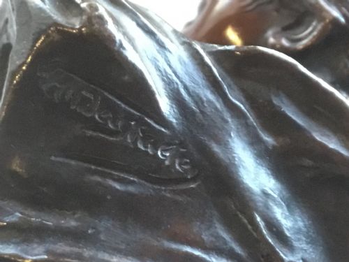 CONTINENTAL BRONZE BUST BY GEORGE VAN DER STRAETEN - ADDITIONAL PHOTO 5