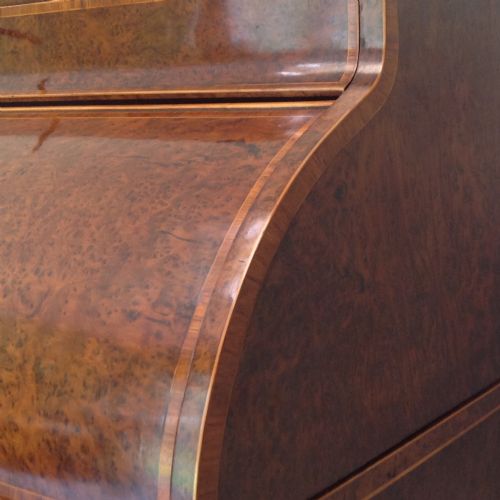 HEPPLEWHITE PERIOD FIGURED YEW WOOD CYLINDER BUREAU - ADDITIONAL PHOTO 2