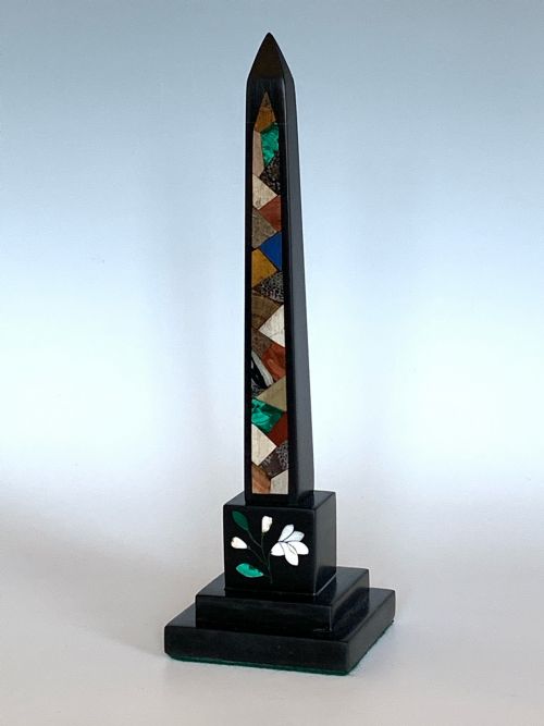 DERBYSHIRE ASHFORD MARBLE OBELISK PAPERWEIGHT - ADDITIONAL PHOTO 1