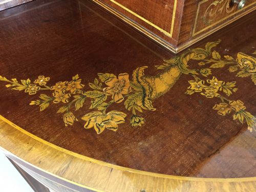 VICTORIAN MAHOGANY MARQUETRY BONHEUR DU JOUR CABINET EDWARDS ROBERTS - ADDITIONAL PHOTO 3