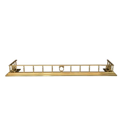 edwardian neoclassical style brass fender - CATEGORY: ANTIQUE FIREPLACES - DATED EDWARDIAN