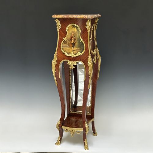 louis xvi style kingwood ormolu mounted pedestal - CATEGORY: ANTIQUE MISCELLANEOUS - DATED 1890