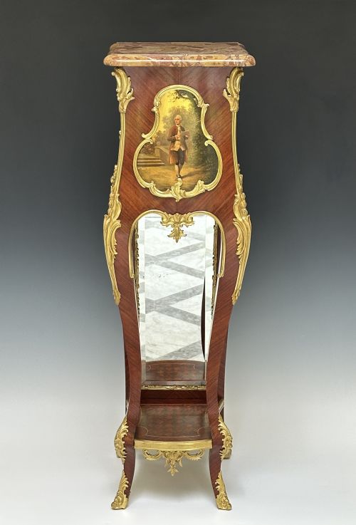 LOUIS XVI STYLE KINGWOOD ORMOLU MOUNTED PEDESTAL - ADDITIONAL PHOTO 1