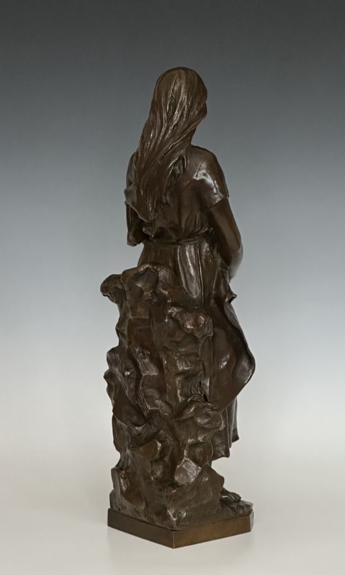 CLAUDIUS MARIOTON FRENCH BRONZE FIGURE OF TAMBOURINE PLAYER - ADDITIONAL PHOTO 7