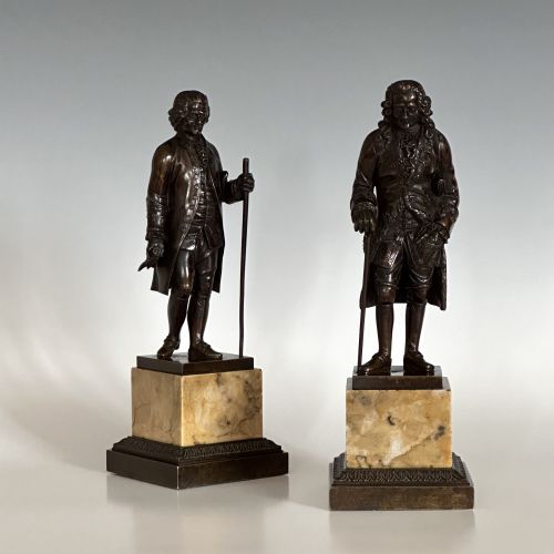 FRENCH RESTAURATION PERIOD BRONZES VOLTAIRE ROUSSEAU - ADDITIONAL PHOTO 5
