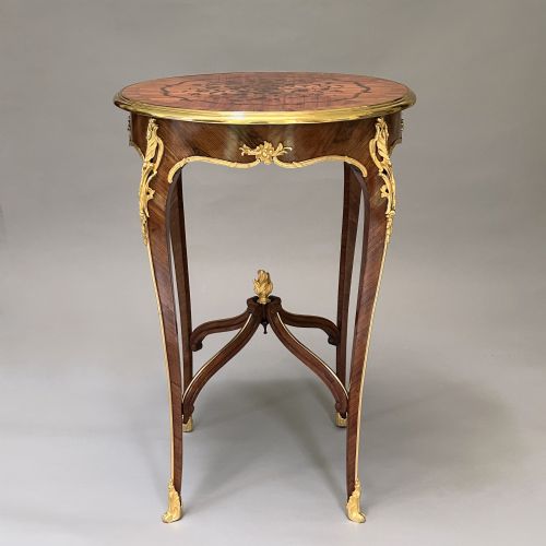 FINE FRENCH ORMOLU MOUNTED KINGWOOD MARQUETRY TABLE - ADDITIONAL PHOTO 4
