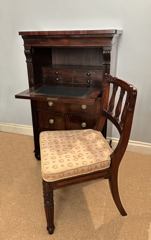 GEORGE IV ROSEWOOD WRITING CABINET WELLINGTON CHEST - ADDITIONAL PHOTO 7
