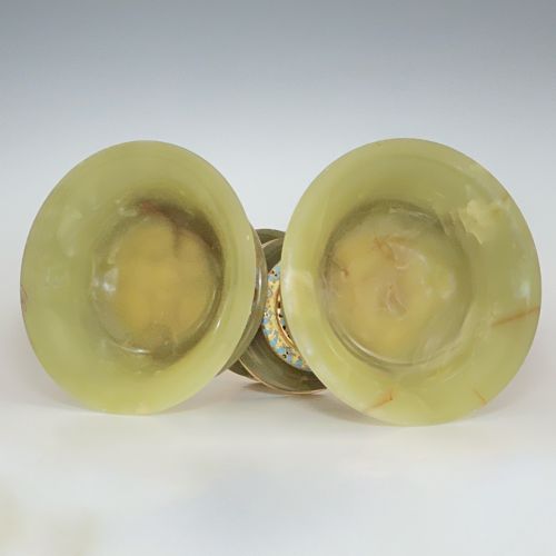 PAIR OF FRENCH CHAMPLEVE ORMOLU ONYX TAZZAS - ADDITIONAL PHOTO 7