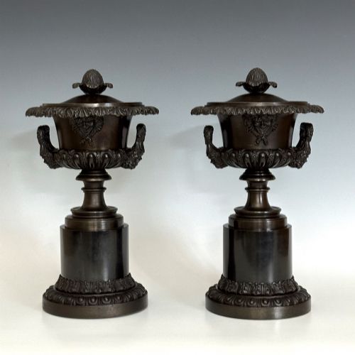 GRAND TOUR STYLE BRONZE URNS COVERS