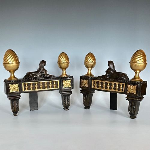 REGENCY BRONZE ORMOLU CHENETS - ADDITIONAL PHOTO 3