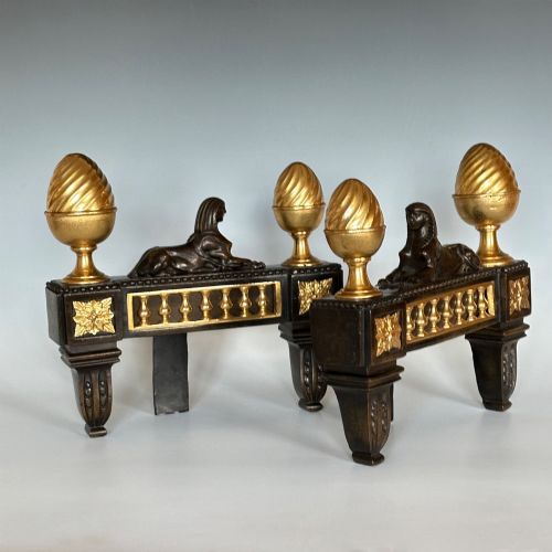REGENCY BRONZE ORMOLU CHENETS - ADDITIONAL PHOTO 5