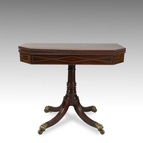 GEORGE IV MAHOGANY PEDESTAL CARD TABLE - ADDITIONAL PHOTO 2