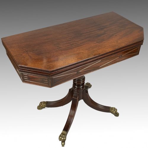 GEORGE IV MAHOGANY PEDESTAL CARD TABLE - ADDITIONAL PHOTO 6