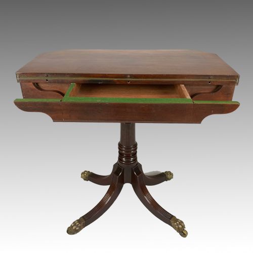 GEORGE IV MAHOGANY PEDESTAL CARD TABLE - ADDITIONAL PHOTO 7
