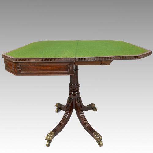 GEORGE IV MAHOGANY PEDESTAL CARD TABLE - ADDITIONAL PHOTO 9