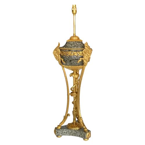 Fine Continental Ormolu Mounted Table Lamp of Large Size