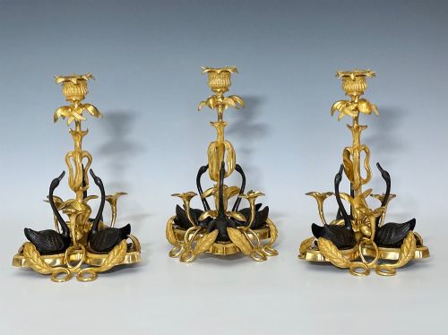 Victorian Ormolu & Parcel Bronze Candlesticks