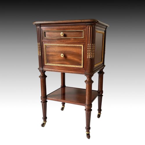 French Mahogany & Ormolu Bedside Cabinet.