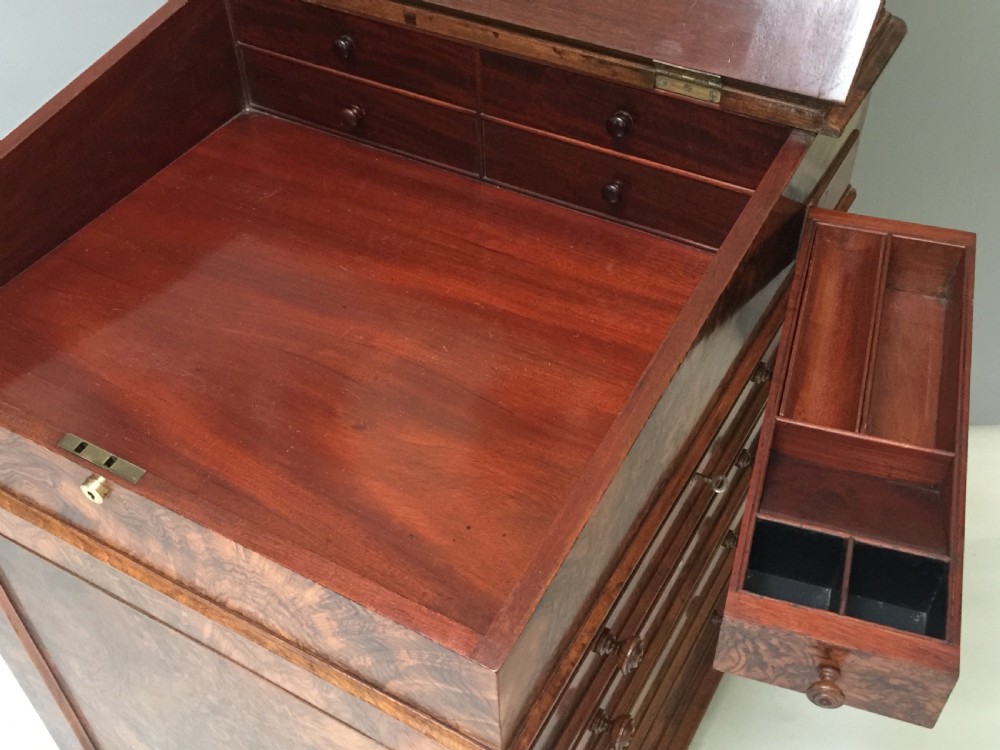 Antique George IV Walnut davenport by Thomas Wilson View IV