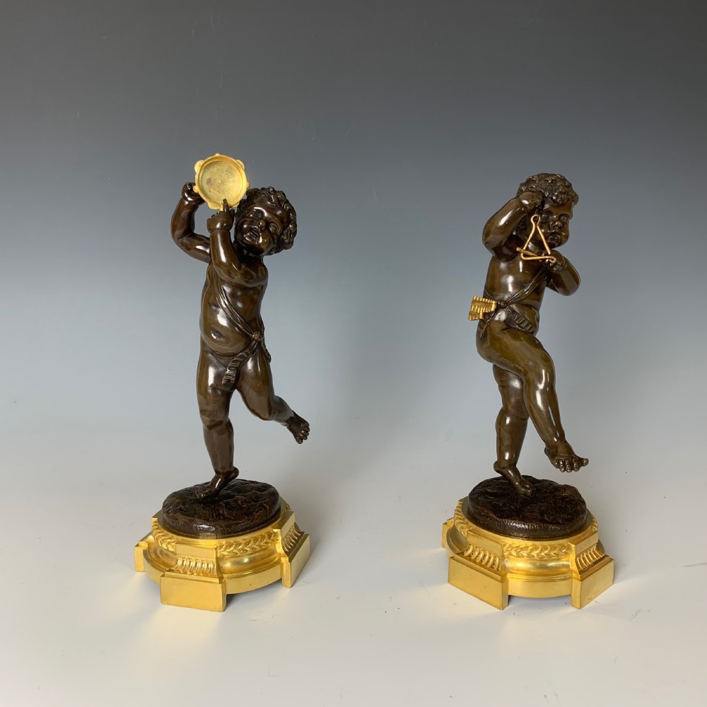 Antique Napoleon III Bronze Figures of Putti After Clodion