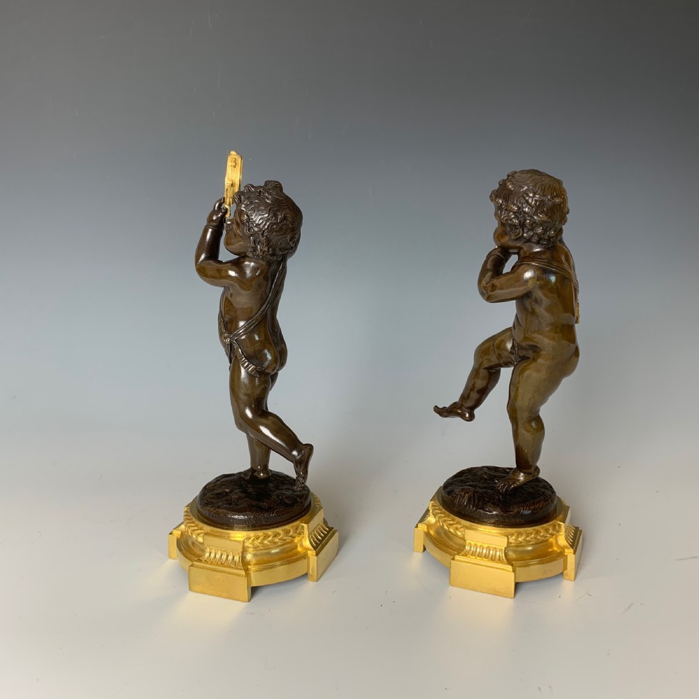Antique Napoleon III Bronze Figures of Putti After Clodion View II