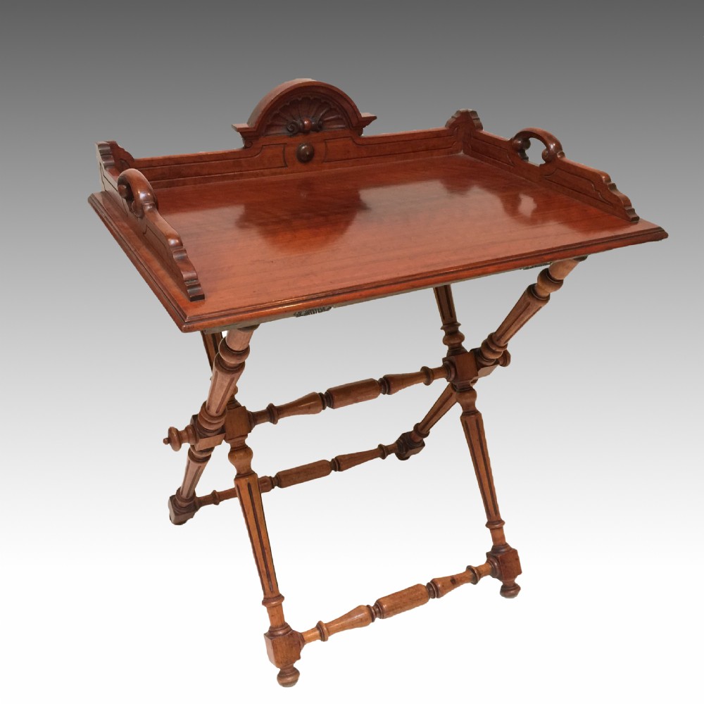 Victorian Walnut Butlers Tray on Stand