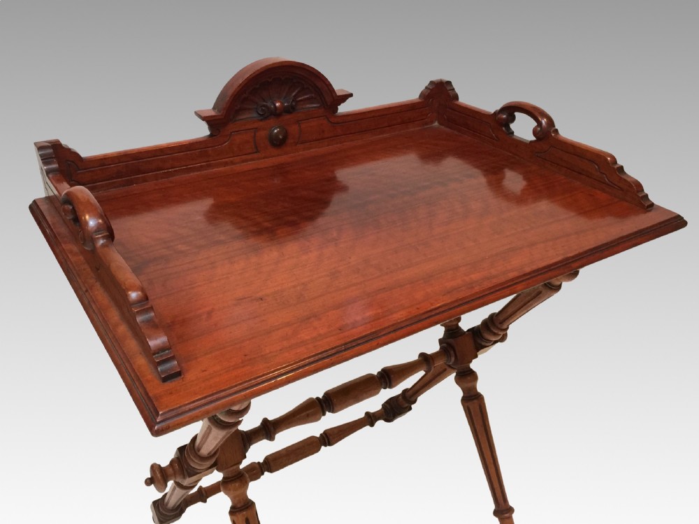 Victorian Walnut Butlers Tray on Stand View V