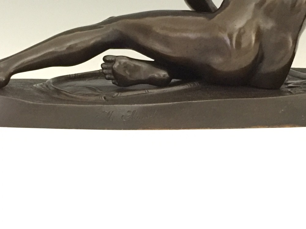 Antique Italian Grand Tour Bronze of the Dying Gaul Cast by Amodio Naples View V